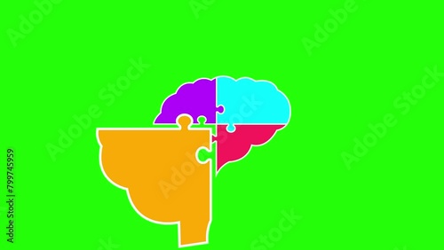 brain puzzle animated puzzle brain shaped green screen thoughts puzzles ideas