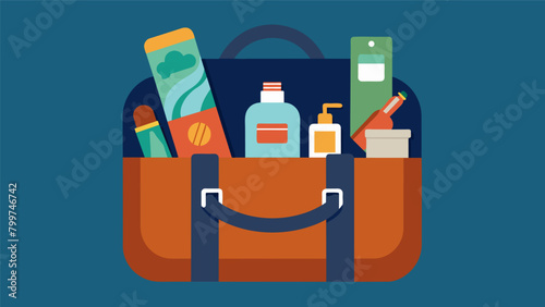 A stylish canvas bag containing a variety of indulgent grooming products for the jetsetting man..