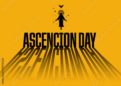 Happy Ascension Day of Jesus Christ. Vector Illustration