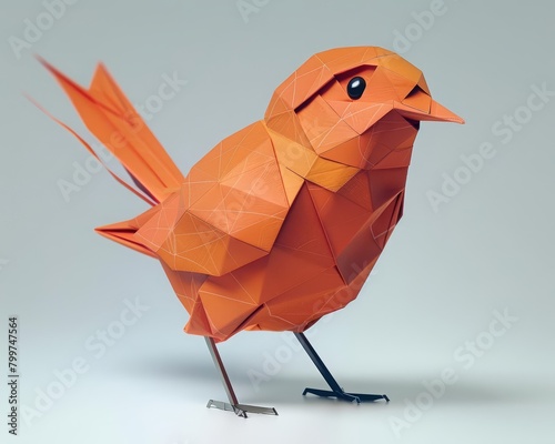 Smartphones fold into origami birds that tweet real birdsongs, blending tech with nature Sharpen close up strange style hitech ultrafashionable concept photo