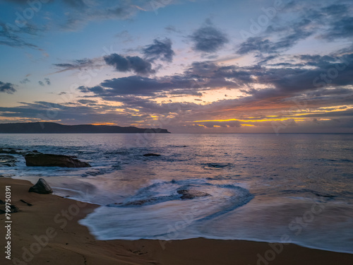 After the rain sunrise at the seaside