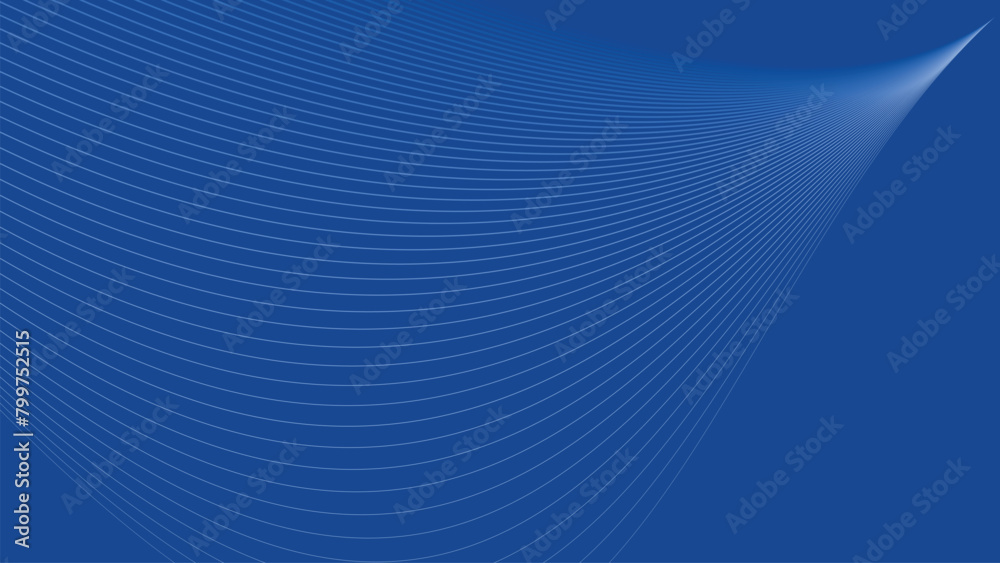 Blue oblique curved lines background vector image for backdrop or presentation