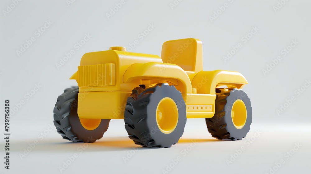 Obraz premium 3D render plastic roller truck color yellow aspect ratio 2:1