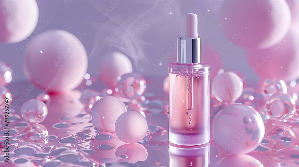 Transparent bubbles, scientific cosmetic 3D collage, Generative AI, Transparent bubbles, scientific cosmetic 3D collage, Generative AI,