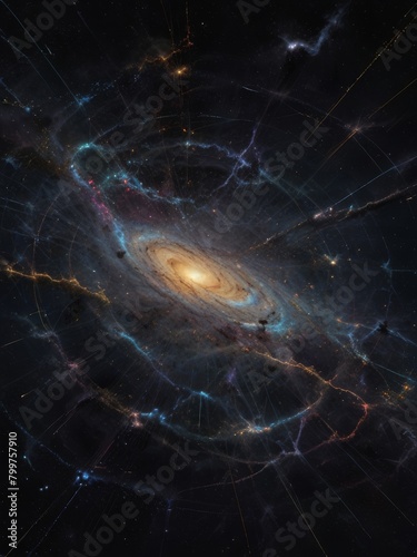 illustration of cosmic web in the space