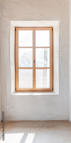 Minimalist interiors design composition with natural lighting coming from a window.