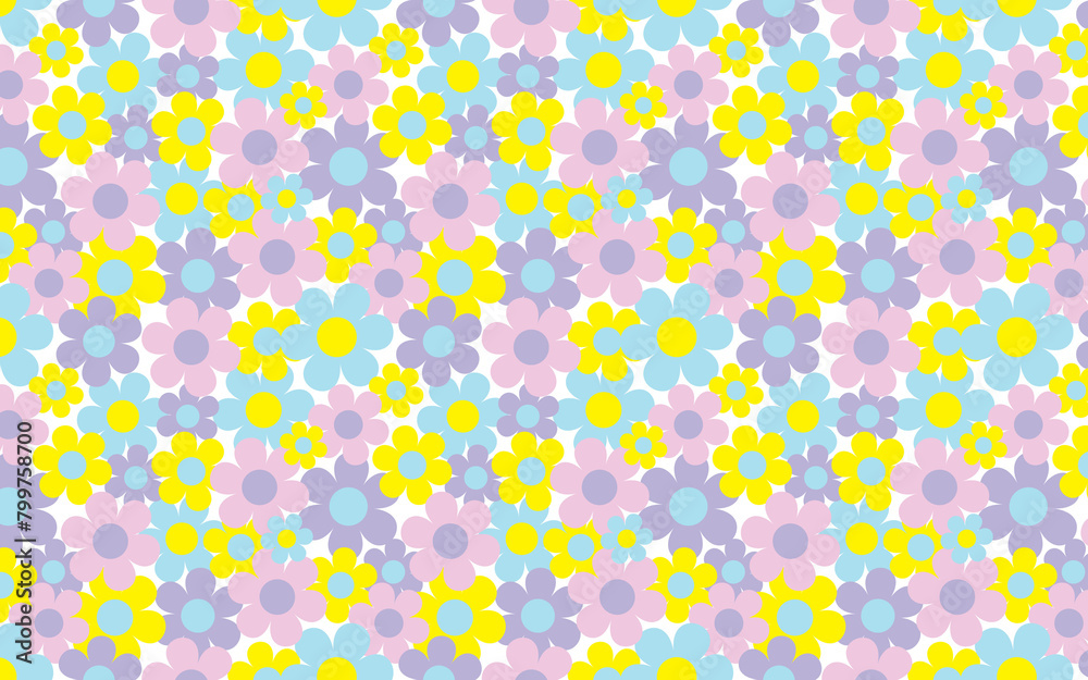 Deisy flower all color seamless pattern PNG Deisy flower all color seamless pattern PNG