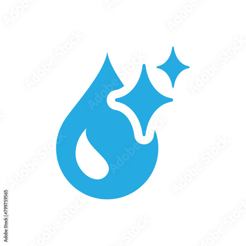Clean water vector icon. Water drop in blue symbol.