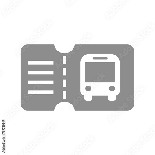 Bus ticket vector icon. Simple public transport symbol.