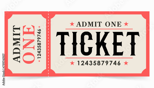 Ticket sample design. Cinema, theater, casino, concert, game, party, event, festival gold ticket, Invite ticket for casino club,