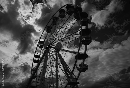 Black and white Ferris Wheel