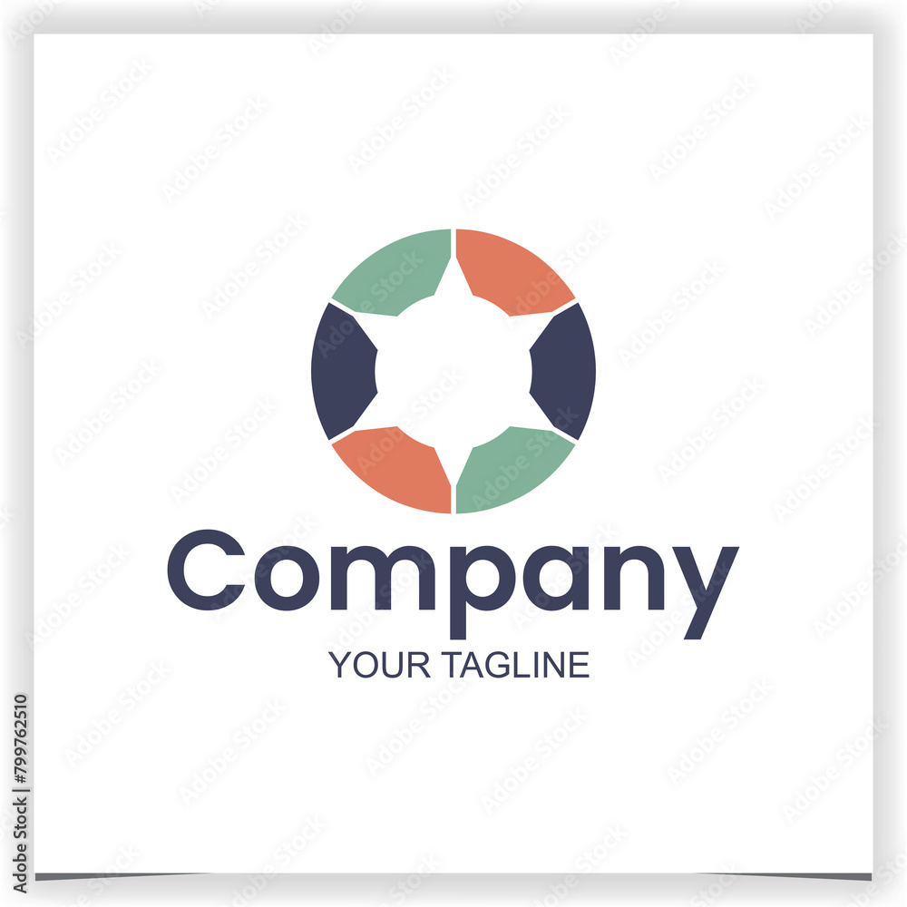 Colorful round logo with a star logo design template Colorful round logo with a star logo design template