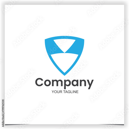Free Download Shield blue logo design template - GFXLoad