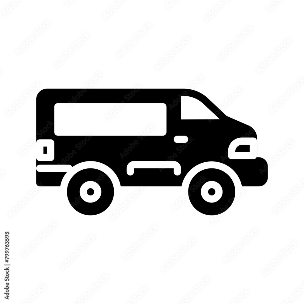 Vector solid black icon for Van