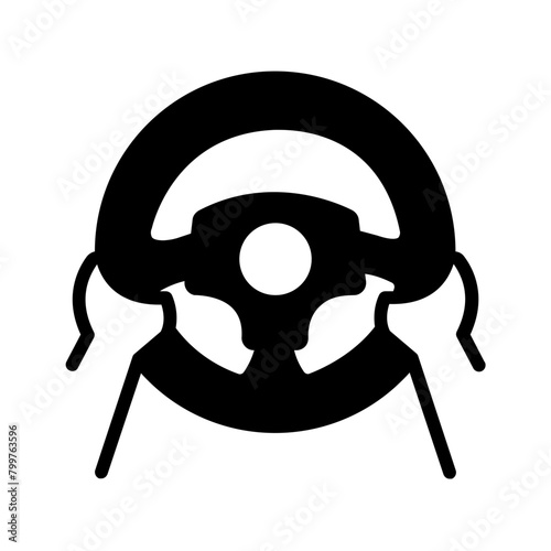Vector solid black icon for Steering