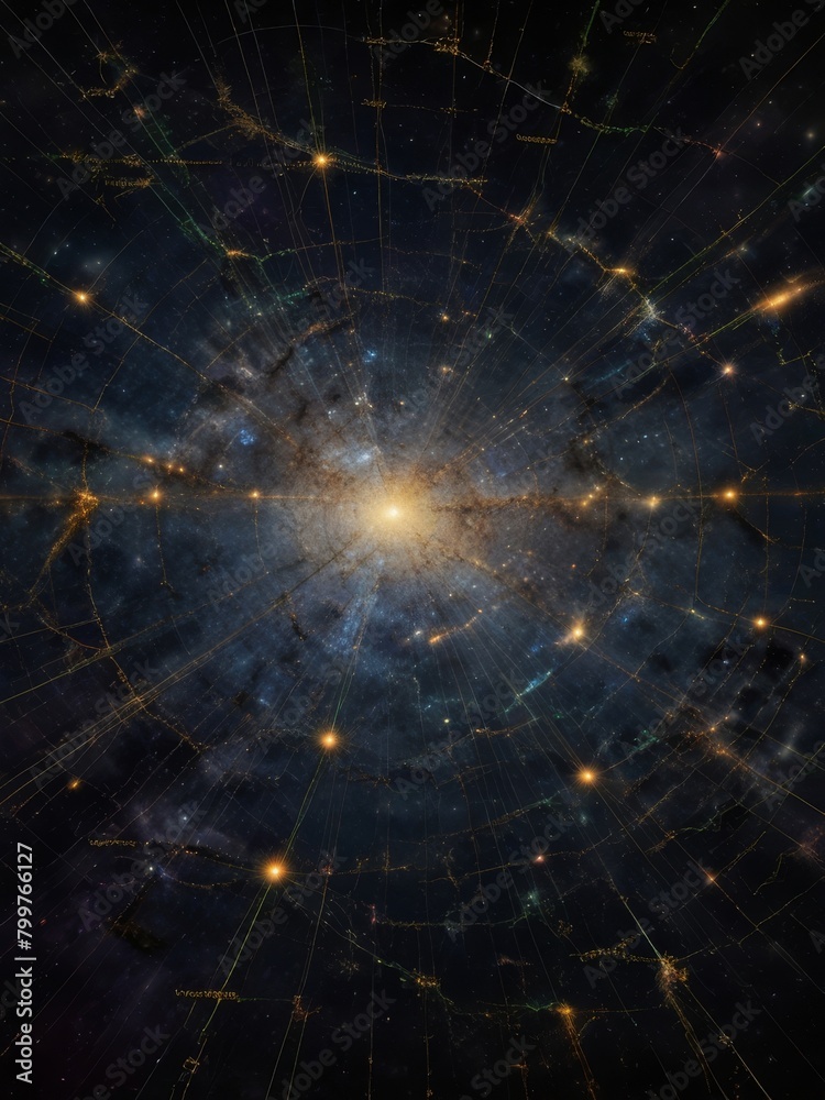 illustration of cosmic web in the space illustration of cosmic web in the space