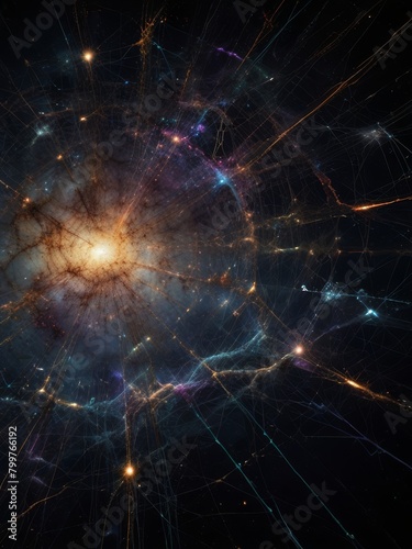 illustration of cosmic web in the space