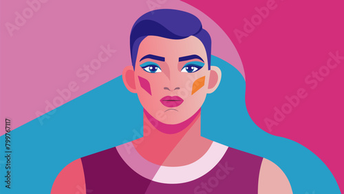 A transgender man models for a makeup brand breaking barriers and promoting inclusivity within the beauty industry..
