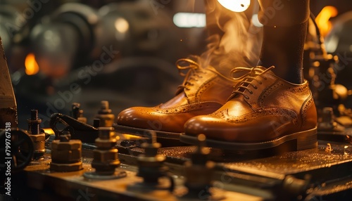 As the fire of competition intensifies, skilled shoemakers fix their sights on brass innovations to bassboost their designs, business concept photo