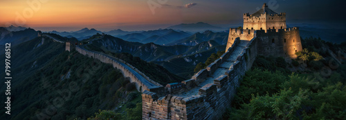 The Great Wall of China, China at night photo