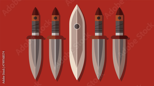 A set of artisanal Damascus steel knives known for their exceptional sharpness and precise ting abilities..