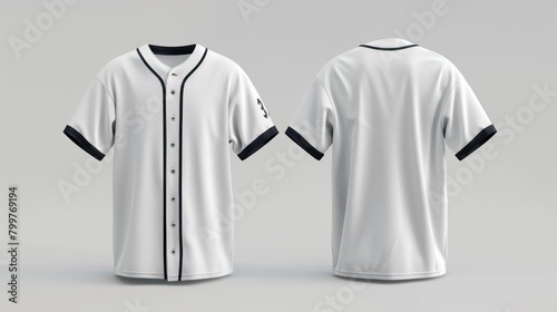 Blank baseball jersey front and back