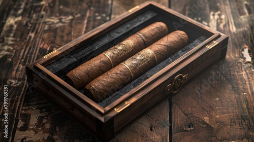 Plain and practical the unbranded cigar box package is a simple and affordable option for storing your cigars, Generated by AI