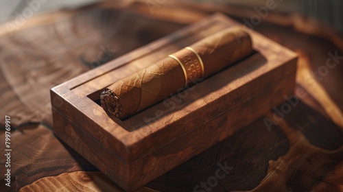 A plain and basic cigar box package without any branding showcasing simplicity, Generated by AI photo