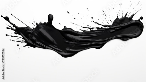 Black Paint Splash Isolated on the White Background 