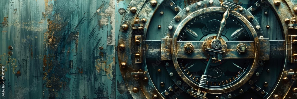 Obraz premium A symbol of strength and protection, the imposing presence of a secure bank vault door