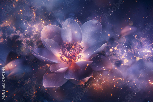 Celestial flowers bloom within a nebula of stardust.