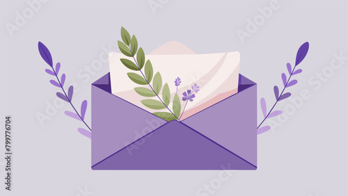 The faint scent of lavender wafts from the pages of the letter a reminder of a cherished friend who always includes a sprig in her correspondence.. Vector illustration