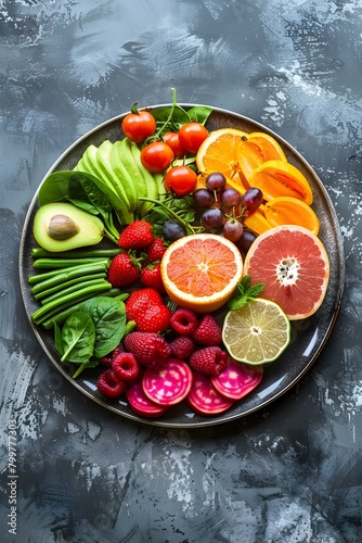 Vibrant Heart-Shaped Produce Plate Symbolizing Nutritious Support for Heart Health
