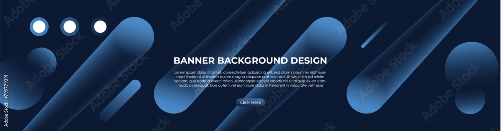 Wide horizontal abstract web banner design template background with blue, green, red, orange gradients color on black bg. Suitable for web ads. Vector illustration with Space to add pictures.