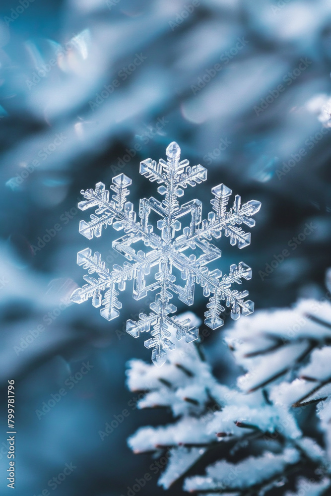 A closeup view of an unique crystalline structures of individual snowflakes, with their symmetrical patterns and intricate details creating a mesmerizing minimalist composition A closeup view of an unique crystalline structures of individual snowflakes, with their symmetrical patterns and intricate details creating a mesmerizing minimalist composition
