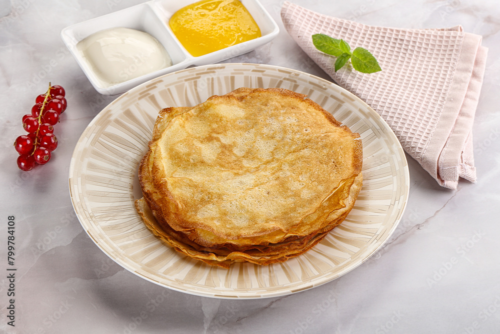 Sweet homemade thick baked pancakes Sweet homemade thick baked pancakes