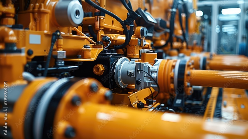Hydraulic system of construction machinery. Generative AI. Hydraulic system of construction machinery. Generative AI.