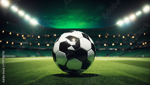 soccer ball on stadium © Ali Clicks