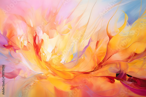 Brilliant Sunshine Serenade, abstract landscape art, painting background, wallpaper, generative ai