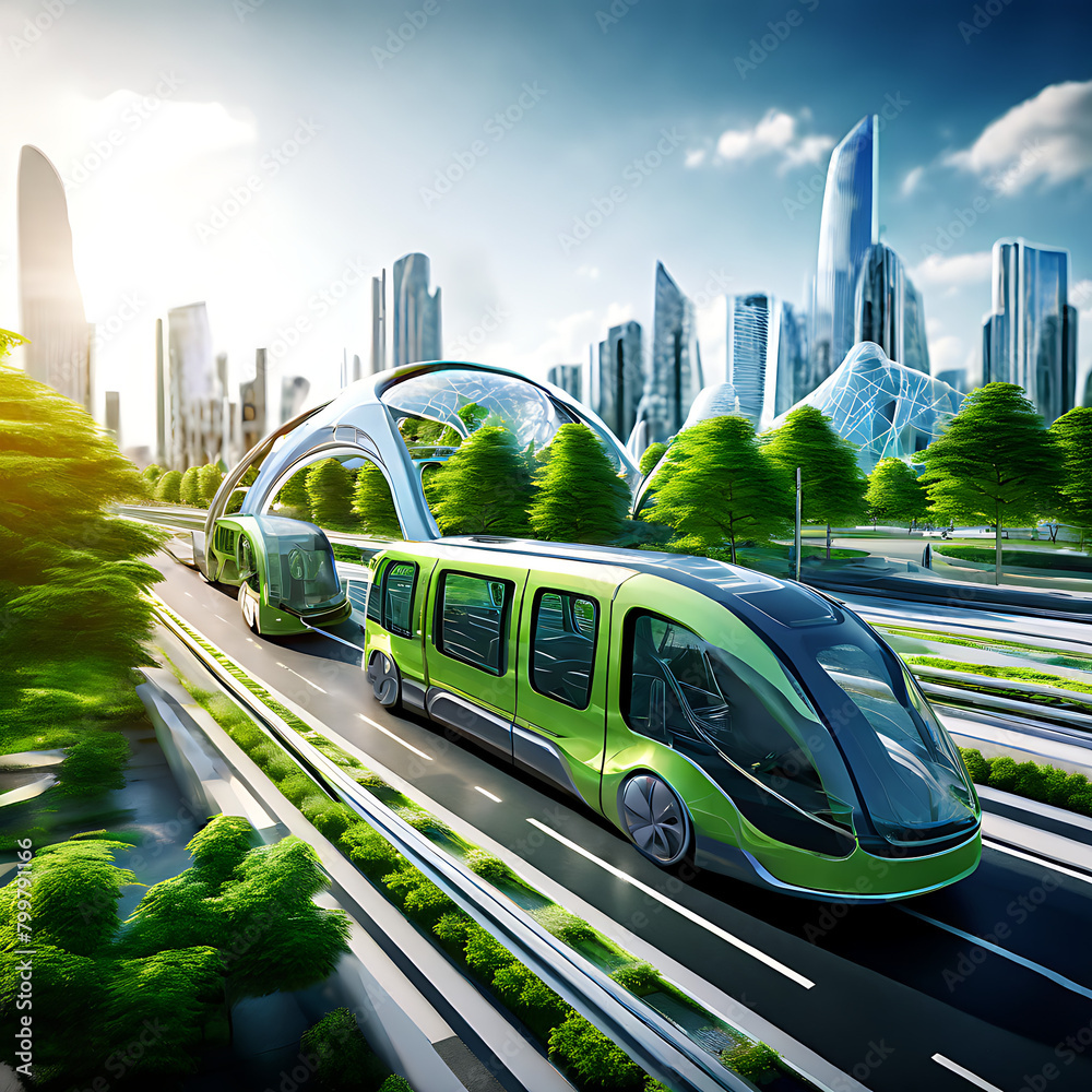 The Future of Mobility: Innovative Transportation Systems and Advanced Technologies for Efficient Urban Planning. sustainable transportation solutions. green energy concept