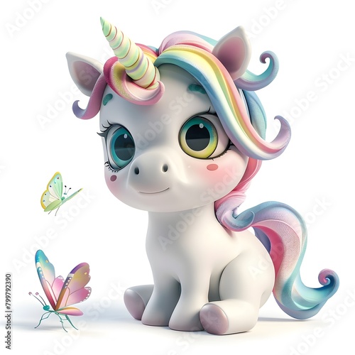 Playful Baby Unicorn Gazing...