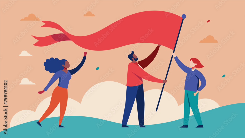 The unfurling of the flag is a moment of celebration but also a call to action to preserve the values and principles it represents for future. Vector illustration