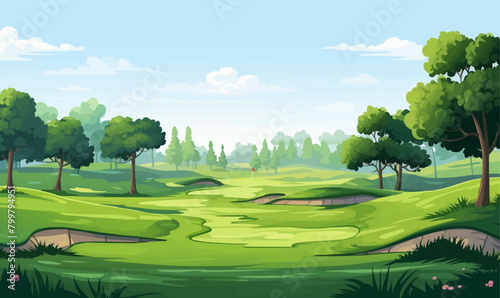 Golf course vector flat minimalistic isolated illustration -