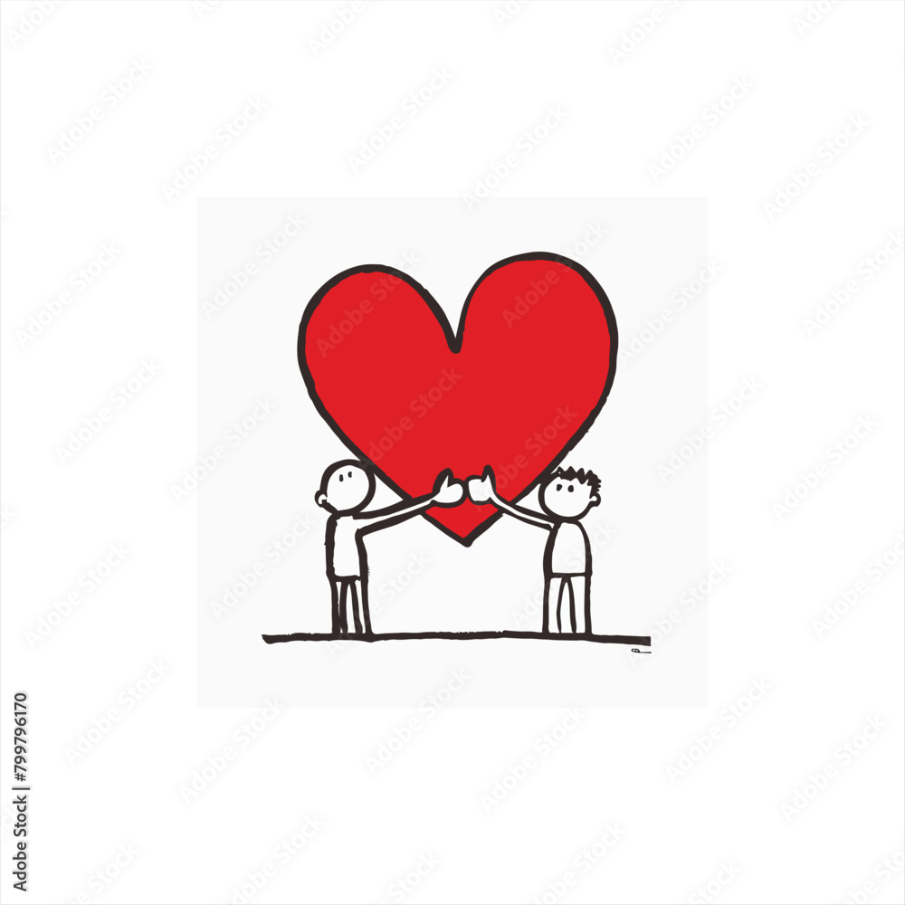 simple logo image of two people holding a heart
