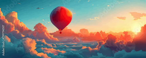 Aerostat. vector simple illustration