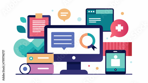 Accessible technology with the option for larger font sizes color contrast and texttospeech software to ensure inclusivity for employees with learning. Vector illustration