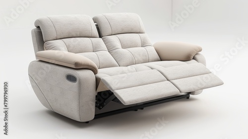 Reclining Sofa Modern Design: A 3D illustration highlighting the modern design elements of a reclining sofa