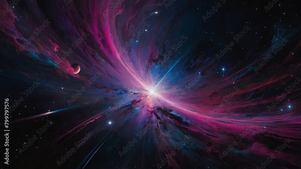 Space Wave Fractal Art: Glowing Blue Galaxy Illustration Space Wave Fractal Art: Glowing Blue Galaxy Illustration