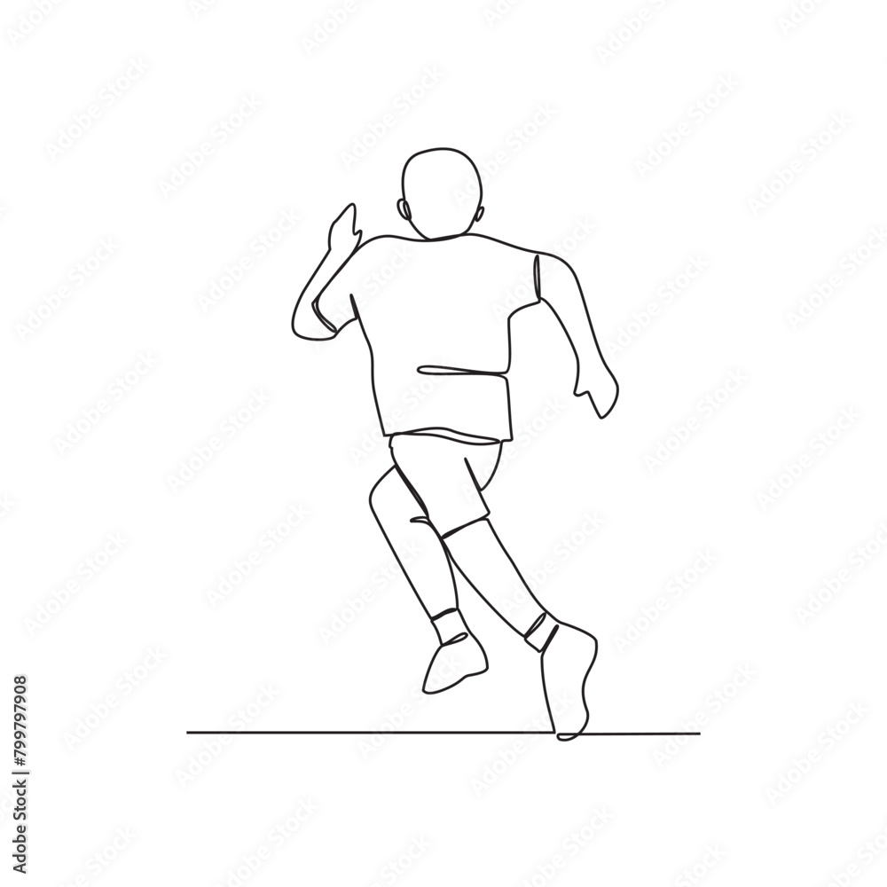 One continuous line drawing of people in running sport championship vector illustration. Athletics sport design illustration simple linear style vector concept.  Suitable for your asset vector design.