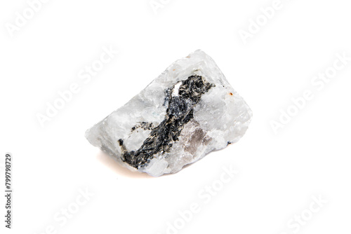 natural moonstone rough gem stone on the white background photo